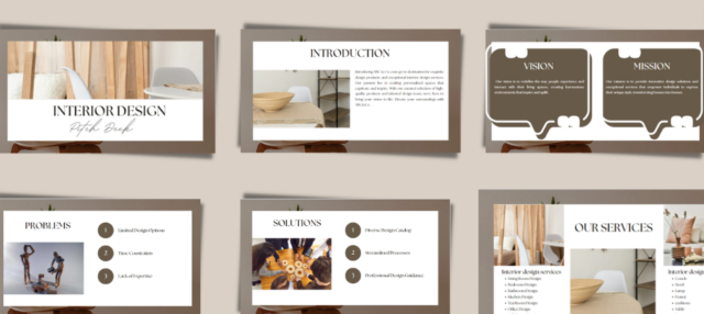 Interior Design Pitch Deck Template - Oak Business Consultant