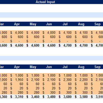 Business Budget Tracker-Actual Input