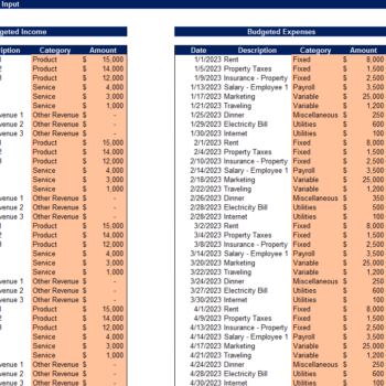 Business Budget Tracker-Budgeted Input