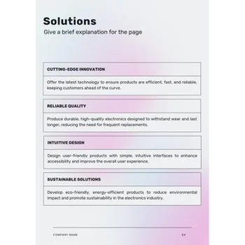 Electronics Business Plan Template - Solutions