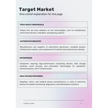 Electronics Business Plan Template - Target Market