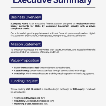 Fintech Business Plan Template - Executive Summary