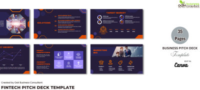 Fintech Pitch Deck Template - Oak Business Consultant