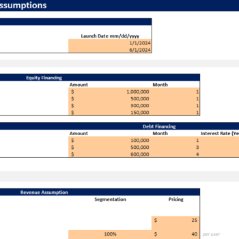 Social Media Platform Excel Financial Model Projection Template-Assumption