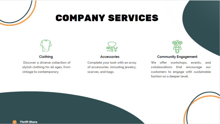Thrift Store Pitch Deck Template-Company Services