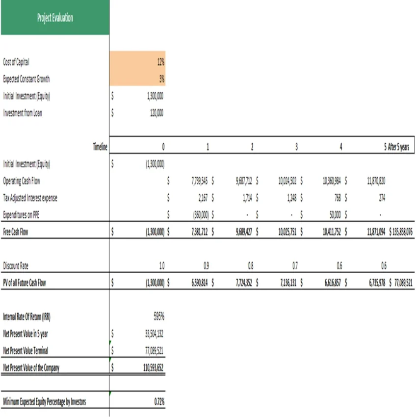 Bean Farming Financial Model Excel Projection Template -Project Evaluation