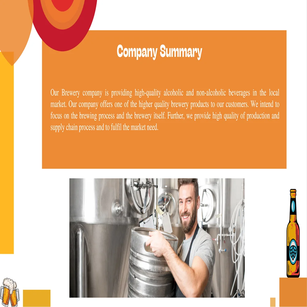 Brewery Pitch Deck Template-Company Summary 