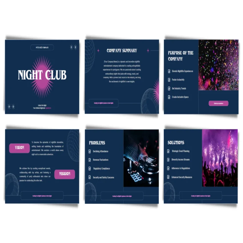 Night Club Pitch Deck Template - Problems