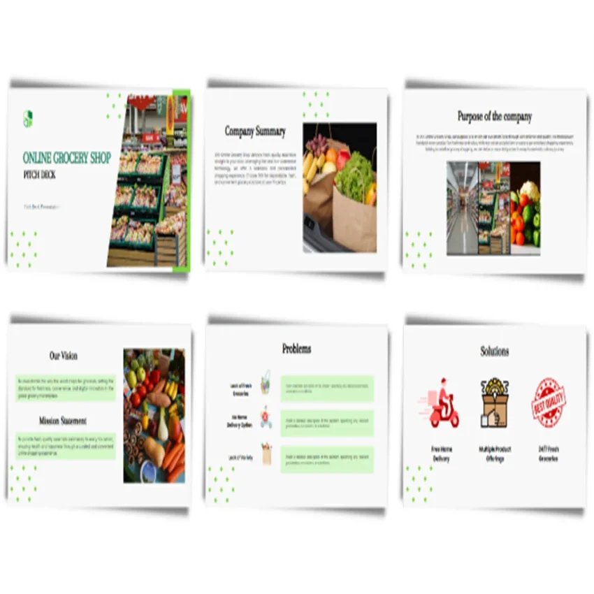 Online Grocery Shop Pitch Deck - Vision Statement