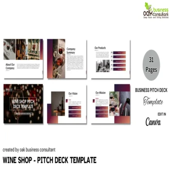 Wine Shop Pitch Deck Template - Company Summary - FI