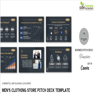 MenGÇÖs Clothing Store Pitch Deck Template - Company Summary Feature Image