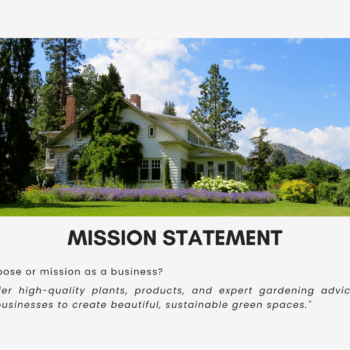Nursery Garden Pitch Deck Template - Mission Statement