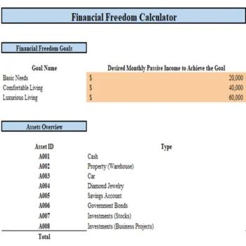 Rich-Dad-Poor-Dad-Excel-Financial-Tool-Financial-Freedom-Calculator