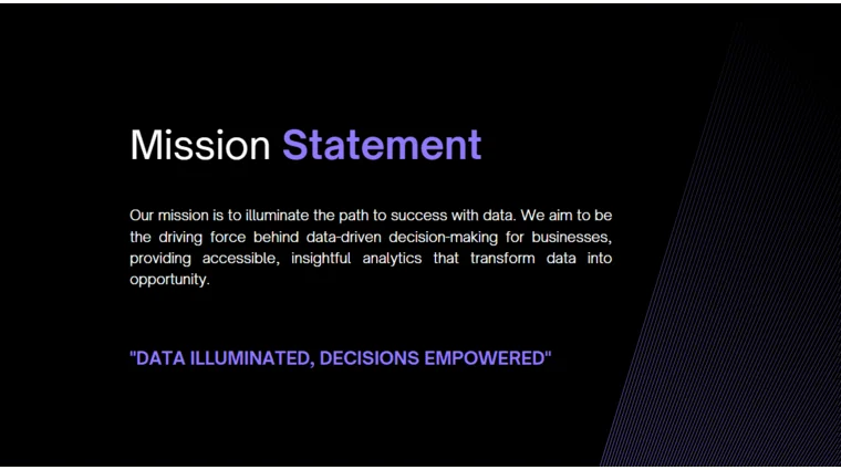 Data Analytics Software Pitch Deck - Mission Statement