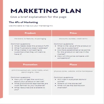 Language School Business plan-Marketing Plan 4ps