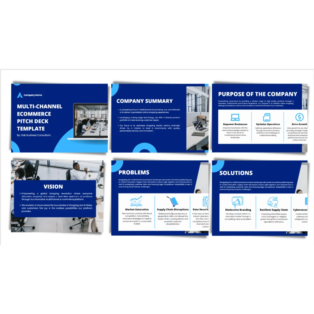 Multi channel Pitch Deck Template Oak Business Consultant