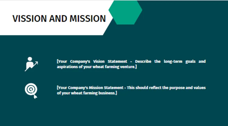 Wheat Farming Pitch Deck - Vision And Mission