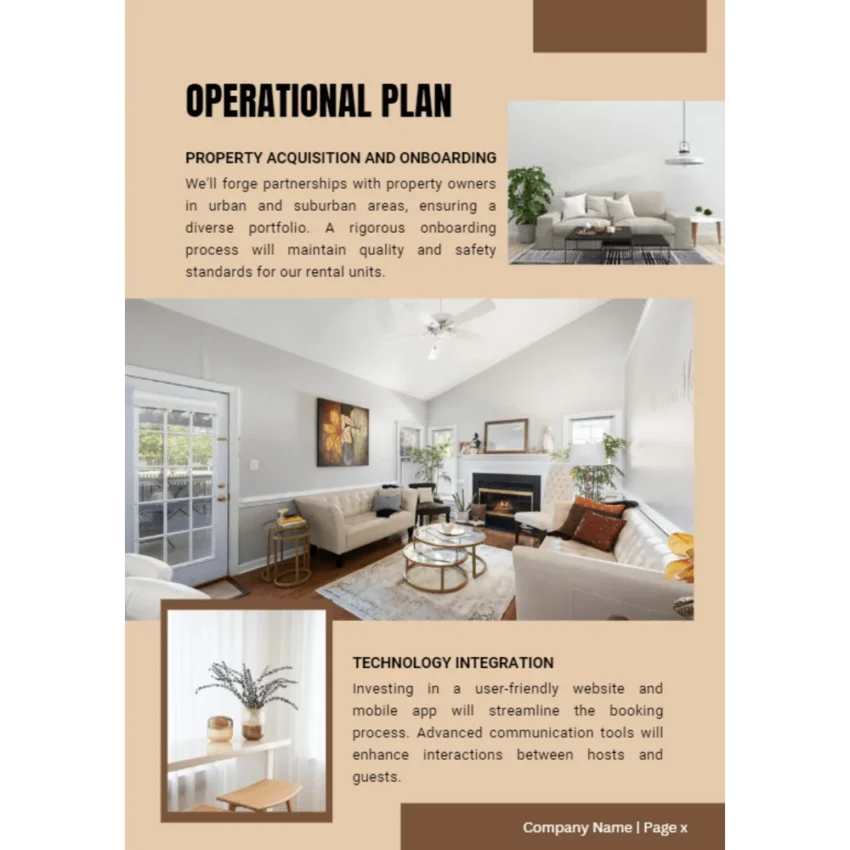 Airbnb Rental Unit Business Plan - Operational Plan