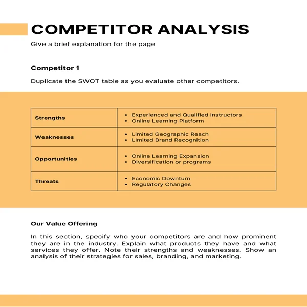 Music School Business Plan-Competitor Analysis 1