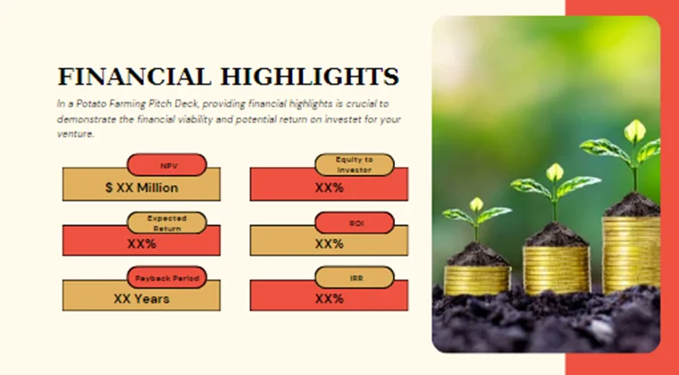 Potato Farming Pitch Deck-Financial Highlights