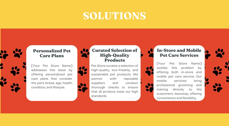 Pet Store Pitch Deck-Solutions