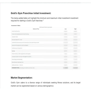 Market Research - Initial Investments