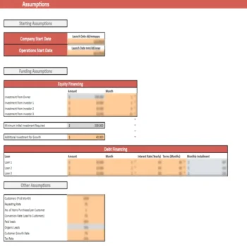 Smoothie King Franchise Financial Model - Input Sheet