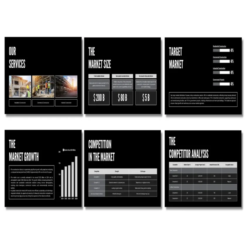 Construction Company Pitch Deck Template - Company Services - FI