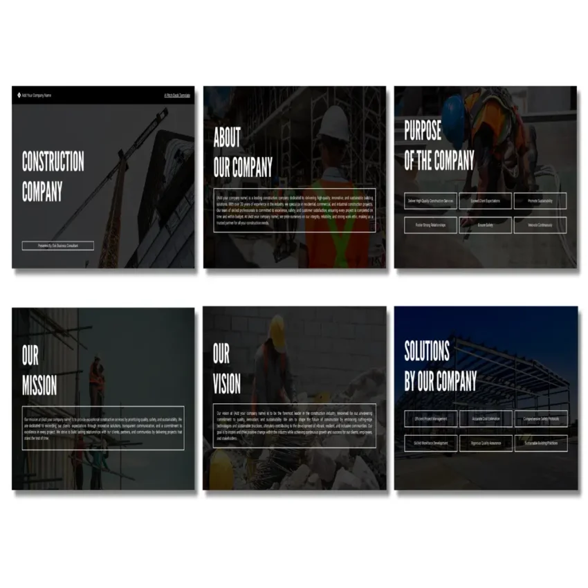 Construction Company Pitch Deck Template - Vision - FI