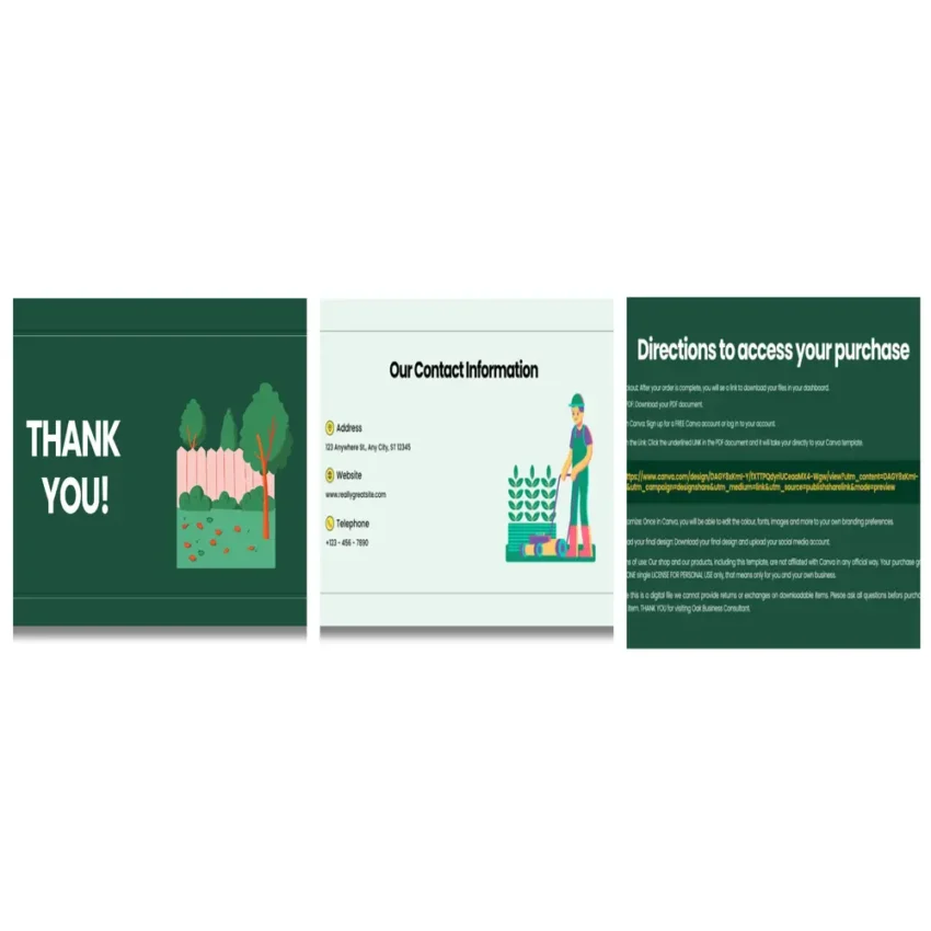 Lawn Service Business Pitch deck template - Contact Us- FI