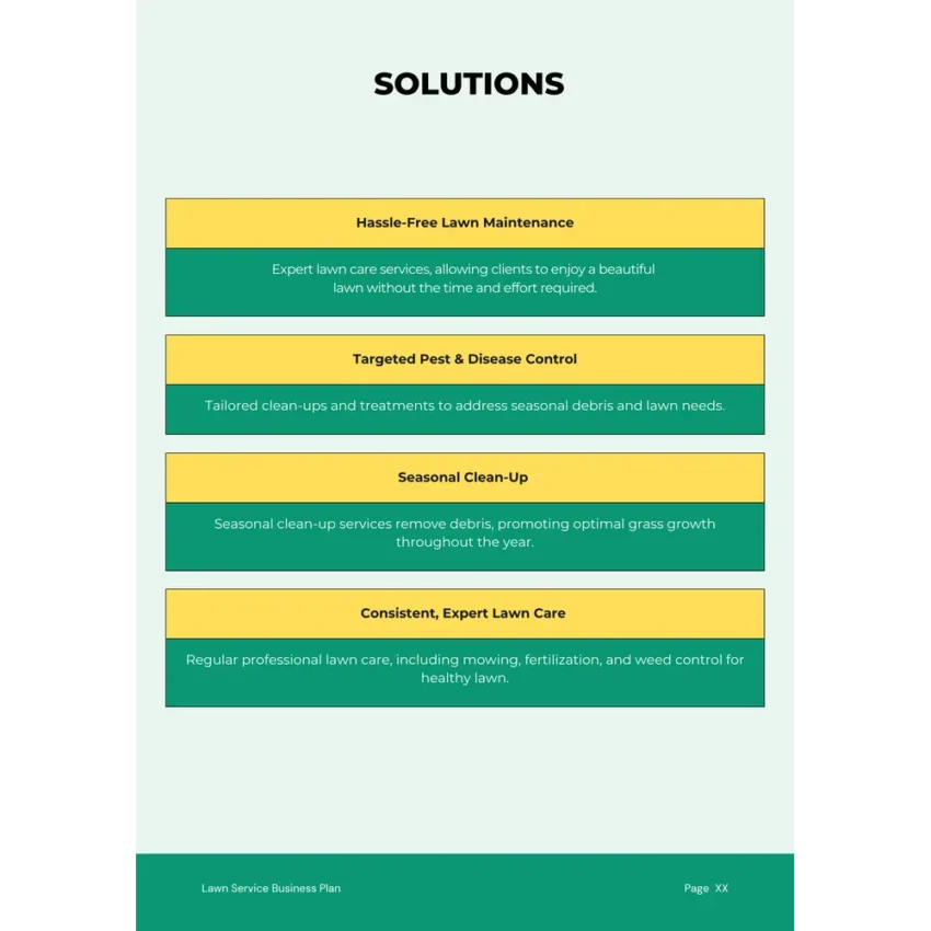 Lawn Service Business Plan Template - Solution