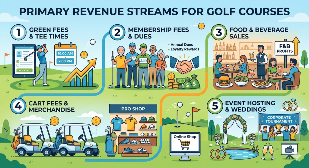 Primary Revenue Streams for Golf Courses