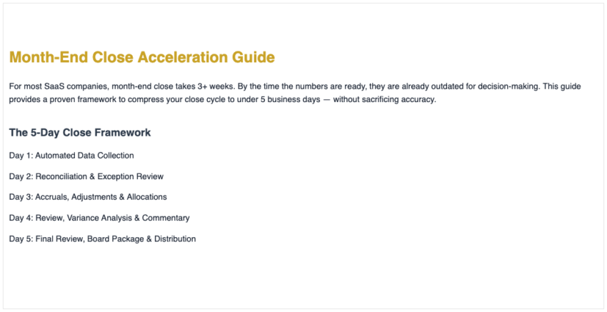 Month End Close Acceleration Guide-The 5 Day Close Framework