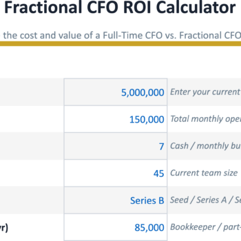 SaaS Finance Leadership Cost-Benefit Analysis-Company Inputs Table