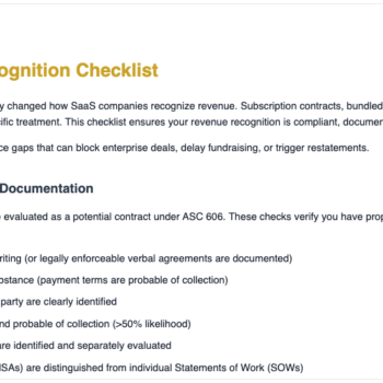 SaaS Revenue Recognition Checklist-Contract Identification and Documentation