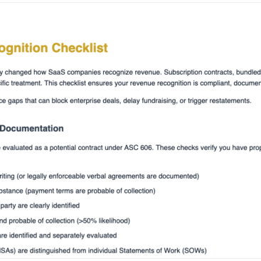SaaS Revenue Recognition Checklist-Contract Identification and Documentation